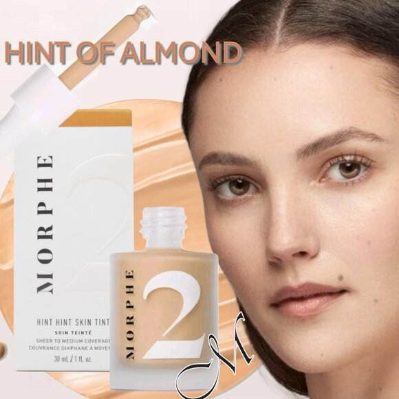 Morphe 2 Hint Hint Skin Tint ~ HINT OF ALMOND (Light/Medium Neutral) 1oz NIB - Picture 1 of 9